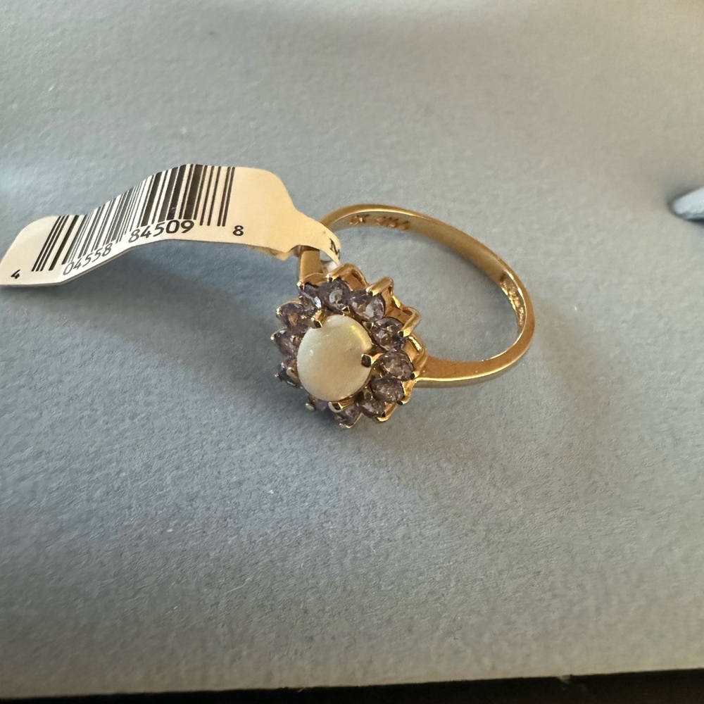 10k Opal ring with tanzanite - Picture 3 of 4